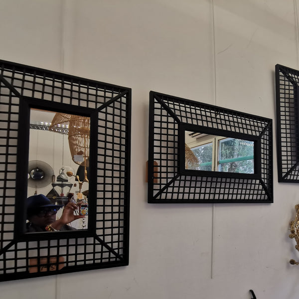 Miroir en rotin Lot de 3